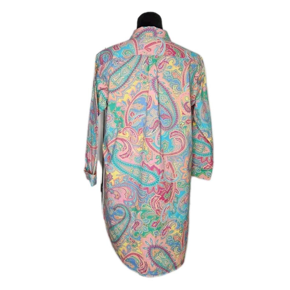 Ralph Lauren Garden Party Cotton Paisley Shirt Multicolor Button Up Shirt S - Picture 3 of 8